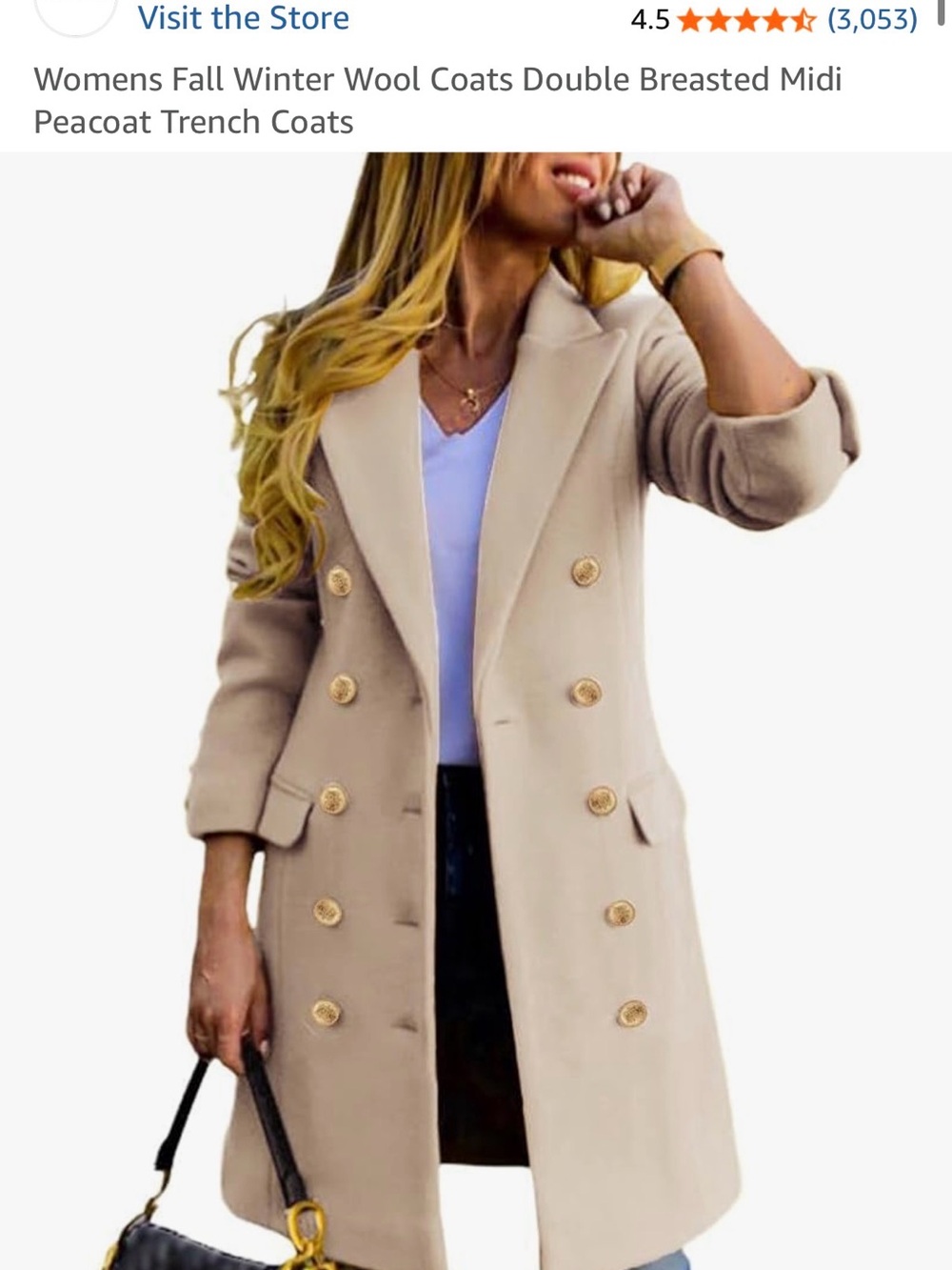 Idealsanity Double-Breasted Women's Cream Coat